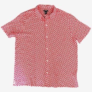 Express Shirt Short Sleeve Men's Size XL Tall Button Down Light Orange White‎